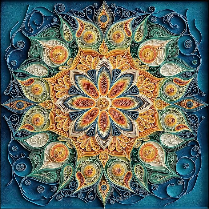 Jigsaw Puzzles for Adults 1000 Pieces, Floral Mandala Art Bohemia Square Challenging Game for Family Activity Home Decor, 22.5x22.5 Inches, Mandala Flowers