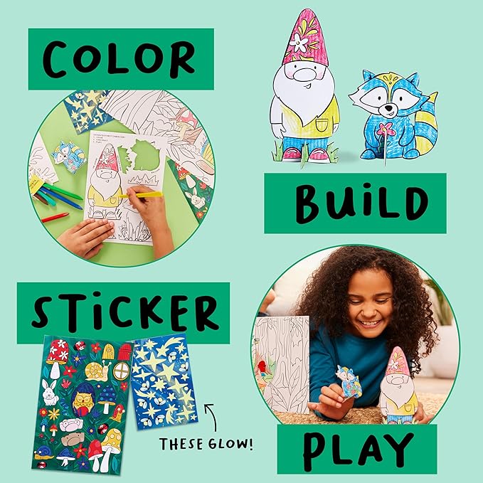 Creativity for Kids Wonder Worlds 3D Coloring Craft Kit: Enchanted Forest - Coloring Craft Kit for Kids, DIY Kit for Girls and Boys, Easter Basket Stuffers Kids Gifts (Ages 5+)