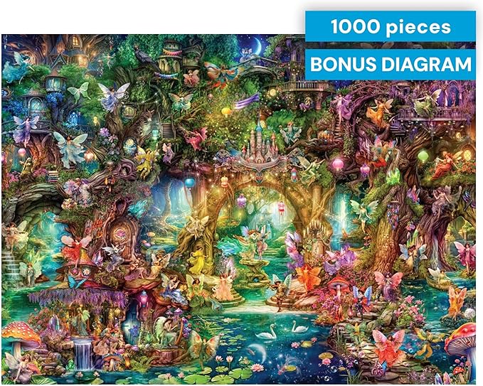 Buffalo Games - Aimee Stewart The Butterfly Ball 1000 Piece Jigsaw Puzzle, Made in USA, Premium Recycled Board, Reference Diagram