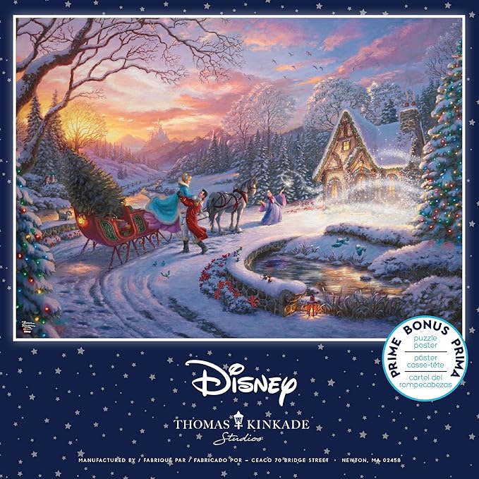 Ceaco - Thomas Kinkade - Disney - Holiday - Cinderella Bringing Home The Tree - 1000 Piece Jigsaw Puzzle