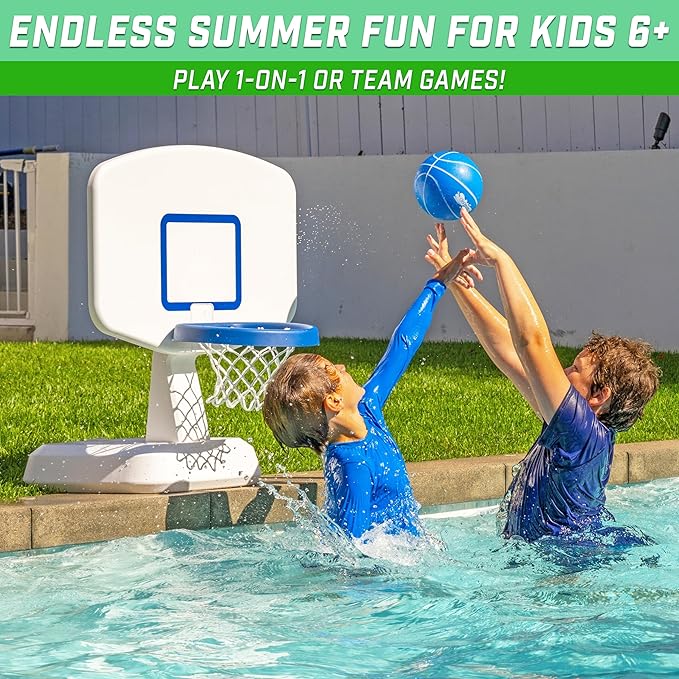 GoSports Splash Hoop Classic Swimming Pool Basketball Game - White