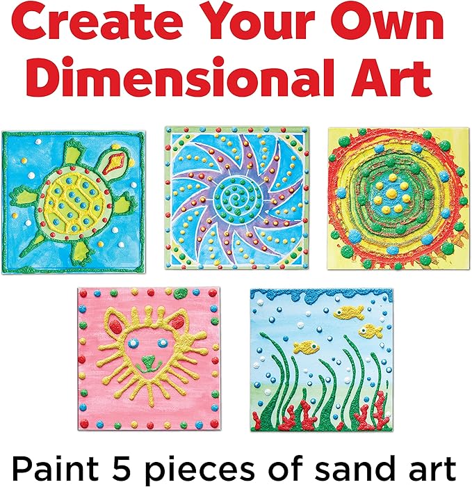 Faber-Castell 3D Sand Painting Kit for Kids: Create 5 Sand Art Pictures, DIY Arts and Crafts for Kids, Art Projects and Gifts for Girls and Boys (Ages 6+)