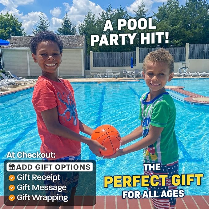 Aqua Dive Ball 9" Basketball – Underwater Pool Game for Kids All Ages – Fun Water Toy to Dribble & Shoot – Great for Outdoor Pool Parties & Summer Water Game Fun – Birthday Gift for Boys & Girls
