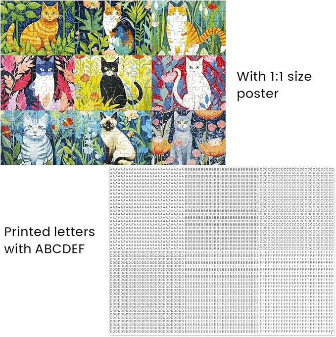 300 Piece Puzzle for Adults-Cats and Flowers | Recycled Cardboard Jigsaw Puzzles 300 Pieces | Challenging Family Activity Great Gift Idea for Family Friends | Difficult Puzzles Size 20.5X 15 inches