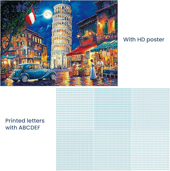 500 Piece Puzzles for Adults,Evening in Pisa Puzzle,Recycled Cardboard Jigsaw Puzzles 500 Pieces for Adult,Challenging Family Activity Great Gift Idea,Italy Street Leaning Tower Puzzles 20.5x15 in
