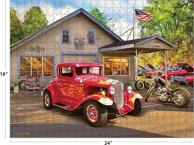 RoseArt - American Nostalgia - Hot Rod Flames - 550 Piece Jigsaw Puzzle for Adults