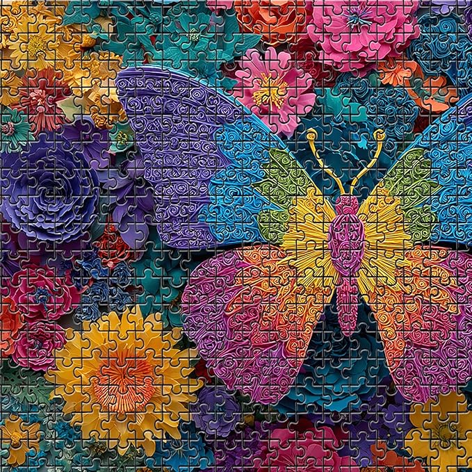 Butterfly Puzzles for Adults 1000 Pieces,Challenging Colorful Flower Butterflies Puzzles,Great Gift for Butterfly Lovers