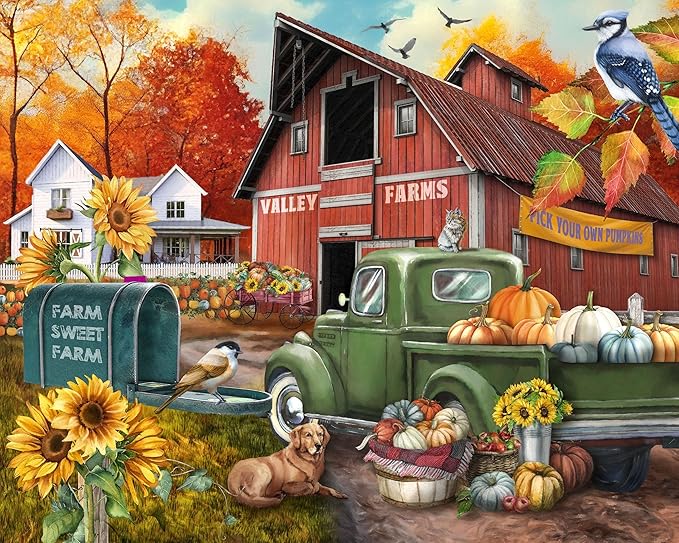 Ceaco - Farm Sweet Farm - 1000 Oversized Piece Jigsaw Puzzle