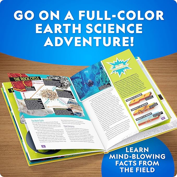 National Geographic Rock Collection Box for Kids – 300 Piece Rock Set with Real Gemstones, Crystals & Minerals - Includes Absolute Expert: Rocks & Minerals Full-Color Book (Amazon Exclusive)