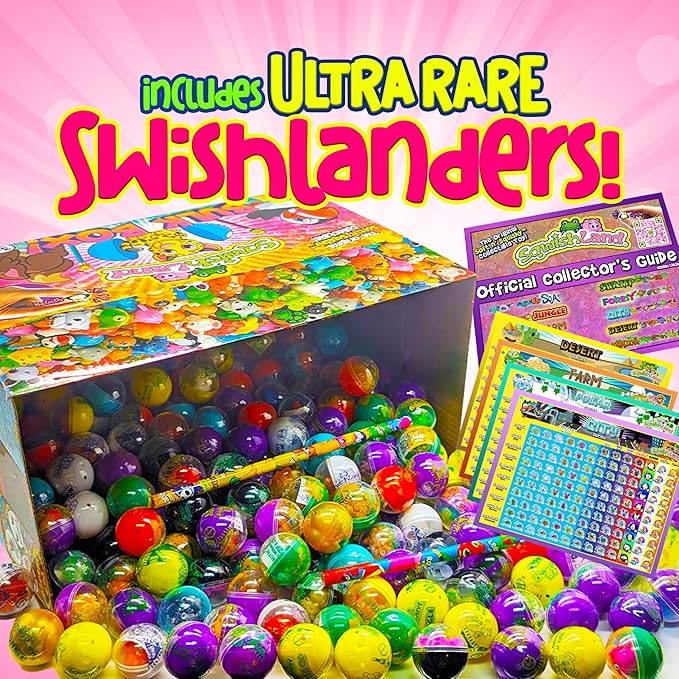 Sqwishland Bulk Box Series 6 – Mini Capsule Squishy Fidget Toys for Party Favors, Pencil Eraser Toppers, Treasure Box for Birthday Party & Celebration, Birthday Gifts for Students, 250 Capsules