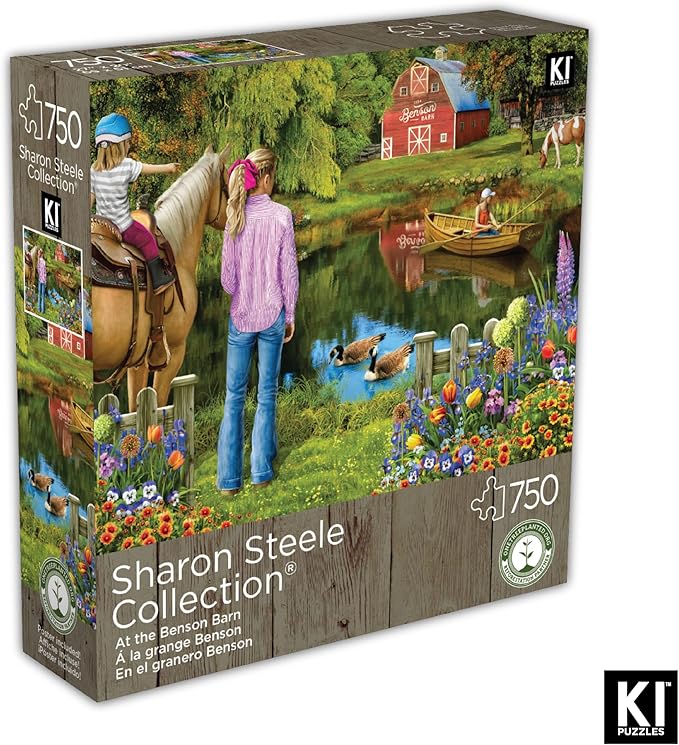 750 Pieces Jigsaw Puzzle at The Benson Farm for Adults by Sharon Steele – 27x20 Inch Whimsical Country Farm Scene – Challenging, Hard and Difficult Puzzle Gift for Puzzle Lovers