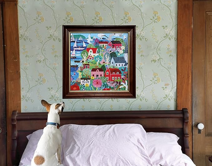 eeBoo 1000 Piece Puzzle - Swedish Fishing Village Jigsaw Puzzle for Adults, Square 23" x 23" Made with Recycled Board & Vegetable-Based Ink