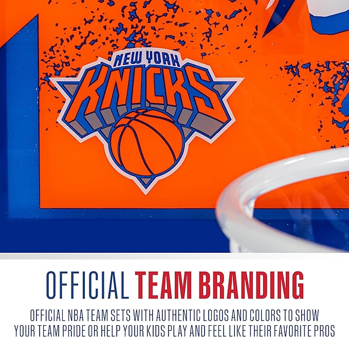 Franklin Sports NBA Team Over the Door Basketball Hoops - Kids Indoor Mini Basketball Hoop + Ball Set - NBA Fan Mini Hoops