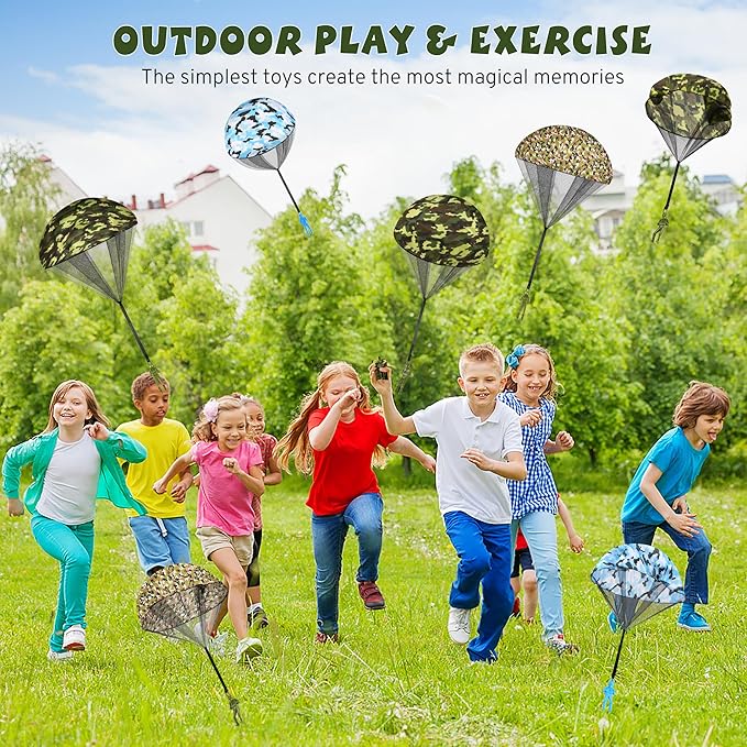 Parachute Toy for Kids, Army Outdoor Toys Flying Parachute Men, Inside & Outside Toys for or 3 4 5 6 7 8 9 10 11 12 Year Old, Easter Basket Stuffers for Kids Idea 2026 Unique Boys Party Favors