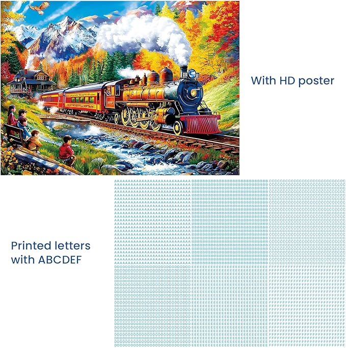 500 Piece Puzzle for Adults,Mountain Train Puzzles for Adults Elderly,Recycled Cardboard Winter Landscape Puzzles 500 Piece,Challenging Family Game Great Gift for Friends,20.5 x 15 in