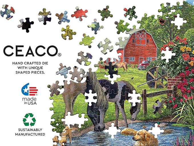 Ceaco - Horses and Hounds - 300 Oversized Piece Jigsaw Puzzle