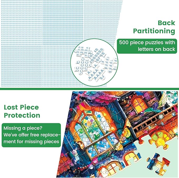 500 Piece Puzzle for Adult,Fantastical Treehouse Escape Puzzle for Adult Senior,Colorful Whimsical Art Style Jigsaw Puzzle 500 Piece,Challenging Family Game Gift for Friends Men Women Senior,20.5*15In