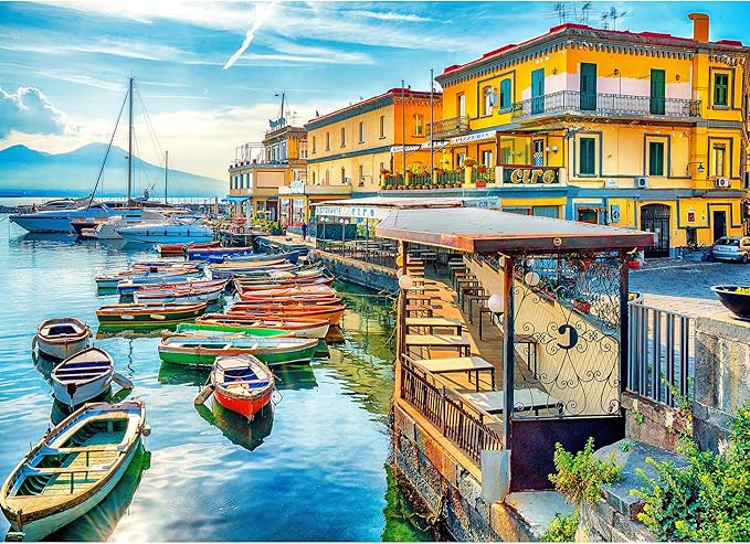 RoseArt - Kodak Premium - Harbor of Naples Italy - 1000 Piece Jigsaw Puzzle for Adults