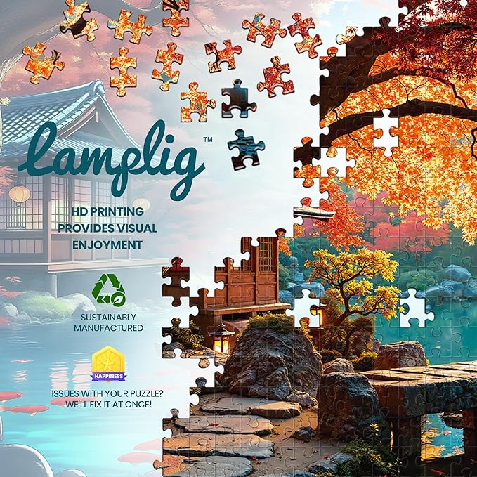 Puzzles for Adults 1000 Pieces, Japanese Fall Kyoto Landscape, Lake Nature 1000 Piece Puzzle for Adults Seniors, Jigsaw Puzzles 1000 Pieces with Letters on Back, Gifts & Decor, 1:1 Poster
