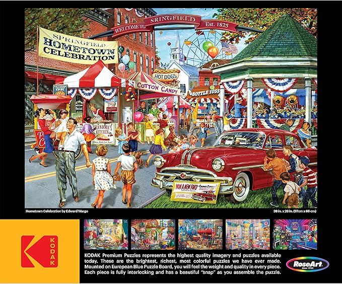 RoseArt - Kodak Premium Collector - Hometown Celebration - 2000 Piece Jigsaw Puzzle for Adults