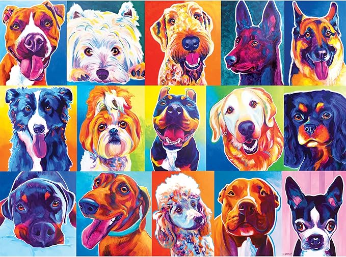 RoseArt - Puzzle Collector - Happy Dawgs - 1000 Piece Jigsaw Puzzle for Adults