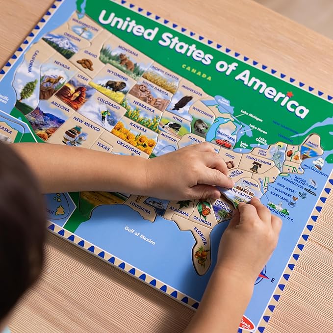 Melissa & Doug USA Map Wooden Puzzle (45 pcs)