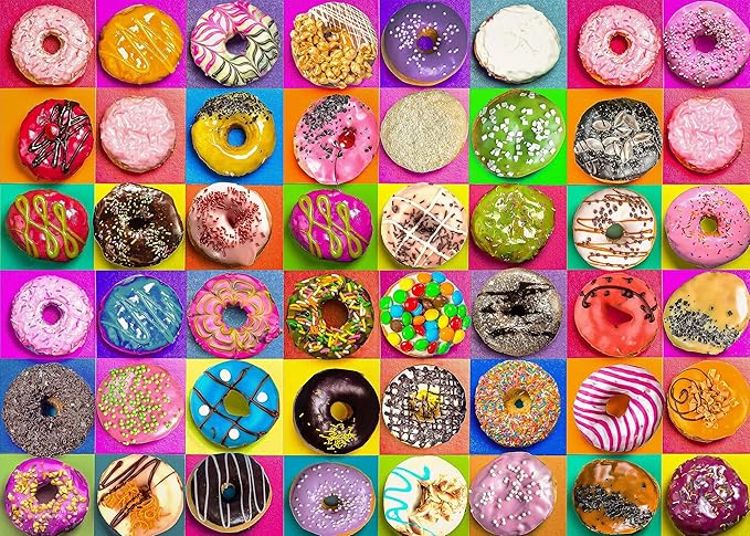 Jigsaw Puzzles 1000 Pieces for Adults, Families (Donuts) Pieces Fit Together Perfectly
