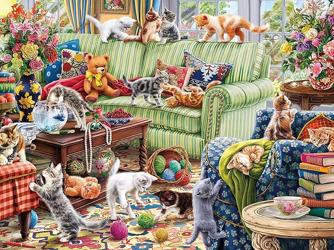 Ceaco - Paws Gone Wild - Kitty Chaos - 500 Piece Jigsaw Puzzle