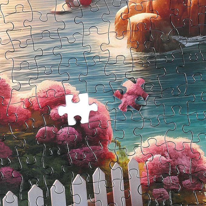 Rocorose 1000 Piece Puzzle for Adults, Lighthouse Coast Jigsaw Puzzles for Family, Beach Landscape Puzzles Sunrise Sunset for Game Night Fun Activity