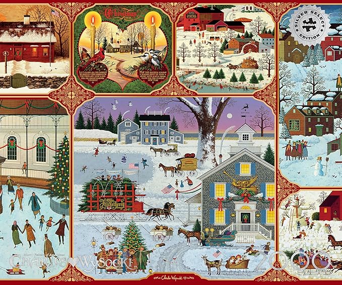 Buffalo Games – Silver Select Charles Wysocki Winter Collage 2000 Piece Jigsaw Puzzle Colorful Puzzle for Adults – Precision-Cut Pieces, Beautiful Artwork, and Hours of Relaxing Fun
