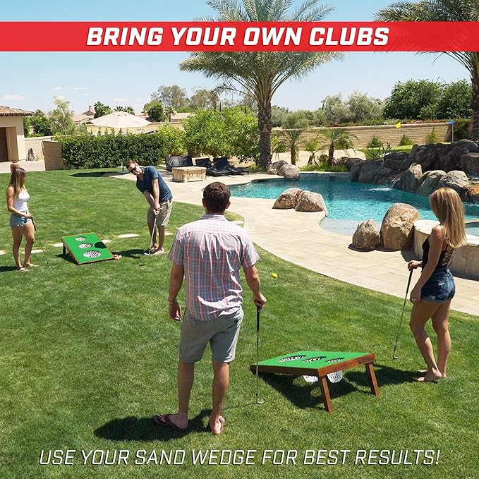 GoSports BattleChip Versus Golf Game - Includes Two 3 ft x 2 ft Targets, 16 Foam Balls, 2 Hitting Mats, Scorecard and Carrying Case