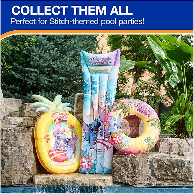 Swimways Stitch Oversized Pool Float, Inflatable Pool Floats & Kids Pool Toys, Swimming Pool Accessories & Beach Essentials for Teens Aged 14 & Up