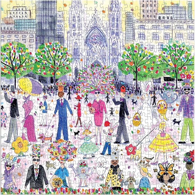 Galison Easter Parade – 500 Piece Michael Storrings Puzzle Featuring The Joy and Energy of A Springtime Easter Parade