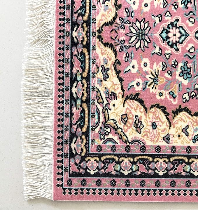 Set of 2 Dollhouse Area Rugs – Miniature Carpet Accessories for Doll Houses, 10 x 7 Inch Rectangular Floor Décor, Oriental Style