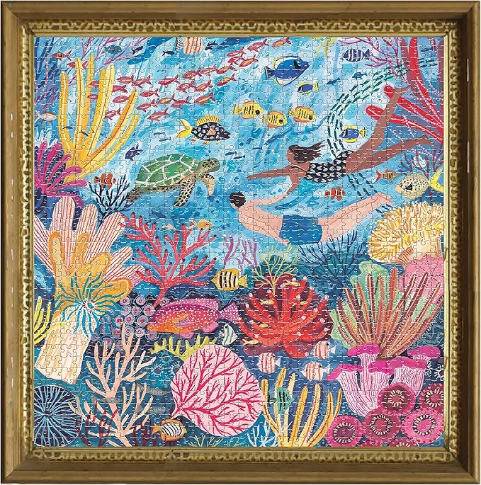 eeBoo 1000 Piece Puzzle - Coral Reef Jigsaw Puzzle for Adults, Square 23" x 23" Made with Recycled Board & Vegetable-Based Ink