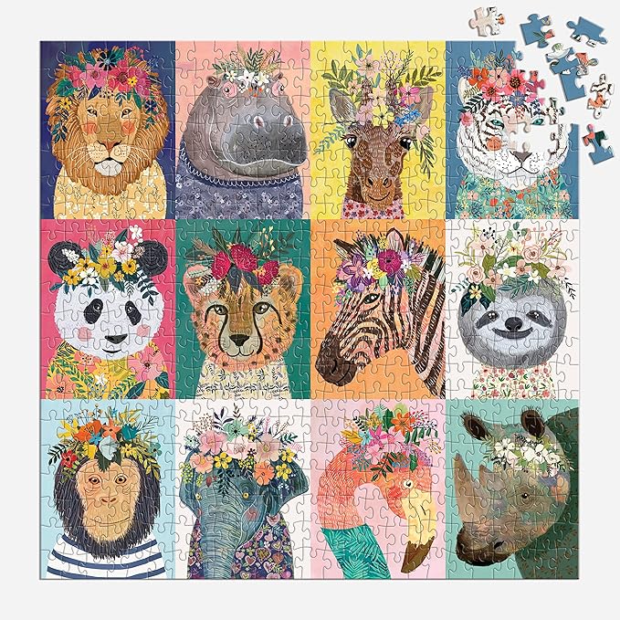 Galison Wild Spirit 500 Piece Puzzle from Galison - 20" x 20" Beautifully Illustrated Puzzle, Thick & Sturdy Pieces, Fun and Challenging Activity for Adults, Makes a Wonderful Gift!