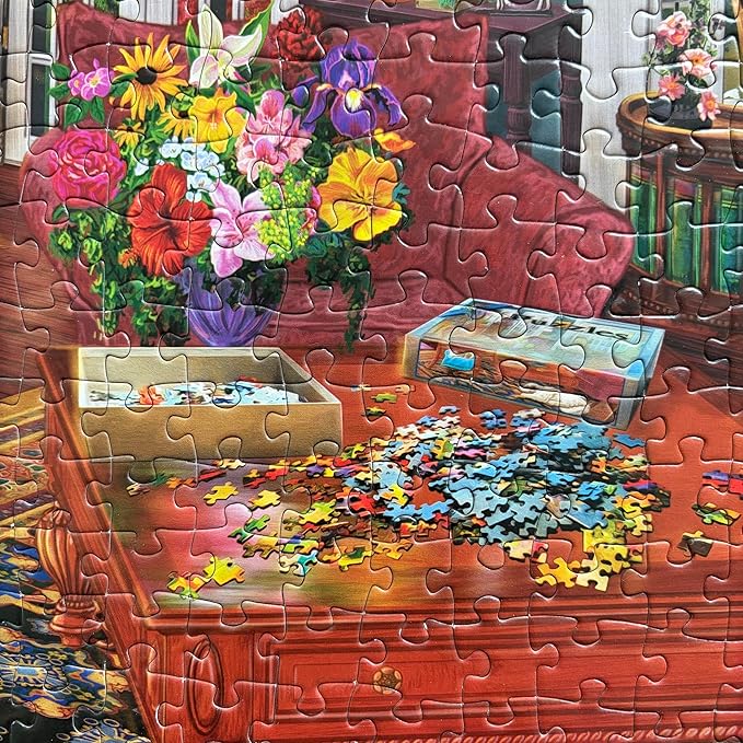 500 Piece Puzzles for Adults - Cottage Puzzle Licensed by Joseph Burgess - Cozy Sanctuary - Enjoy Your Peace