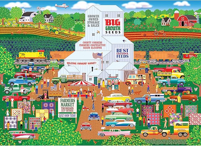 RoseArt - Home Country - County Corner Farmer's Market 1000 Piece Jigsaw Puzzle for Adults