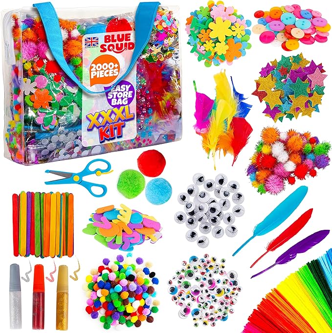 Arts & Crafts Kit for Kids - Special Bundle, Deluxe Craft Chest & XXXL Craft Bag - 5000+ Pieces