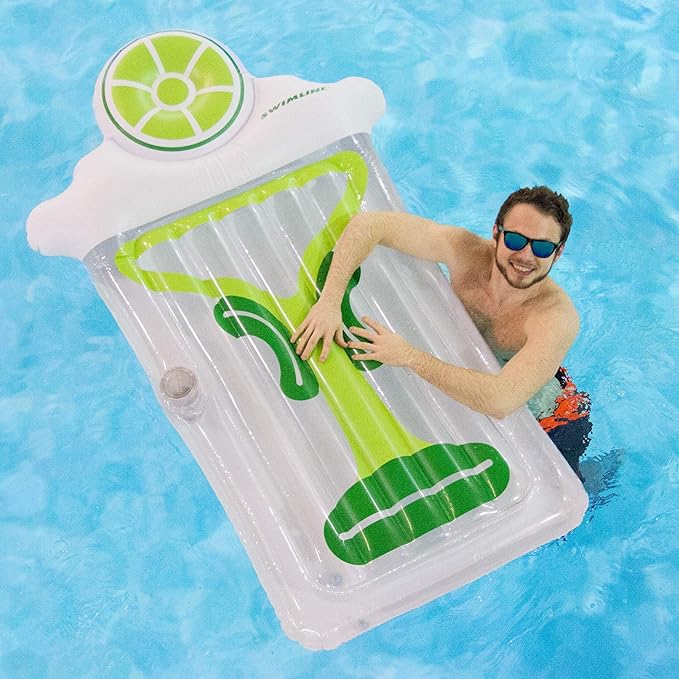 SWIMLINE Inflatable Swimming Pool Float Lounger Raft Mattress, Fun Mat, Margarita, Green