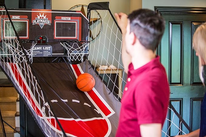Triumph Playmaker Shootout Basketball Arcade Game – Electronic Scorer, LED Display, 8 Game Modes, 4 Balls, Pump & Quick Connect Frame – Fast-Paced Indoor Fun for Kids, Teens & Family Game Nights