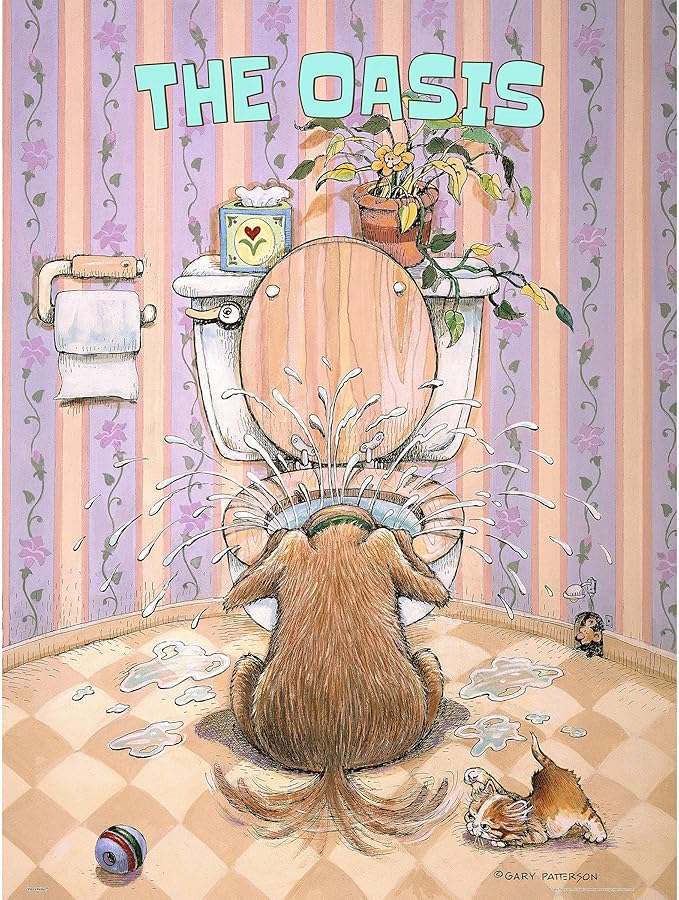PieceRelax PieceClicks Plastic Jigsaw Puzzle for Adults 1000 Pieces - Gary Patterson - The Oasis - 25.2 X 18.9 Inches, Most Satisfying Table Games, No Glue Needed [U1059]