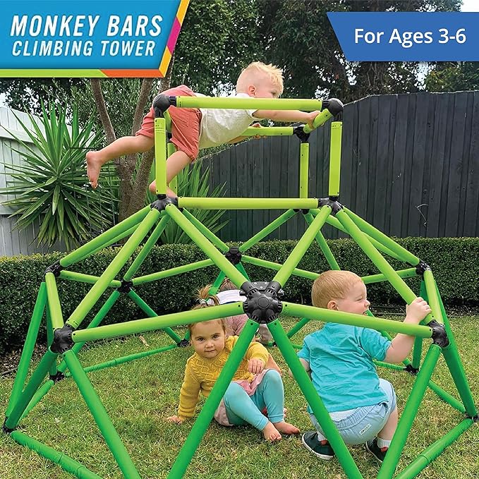Eezy Peezy Climber with Top - Active Indoor Outdoor Play Set Climbing Dome Equipment Toys - Fun for Kids Ages 3 to 6 Years Old, Green