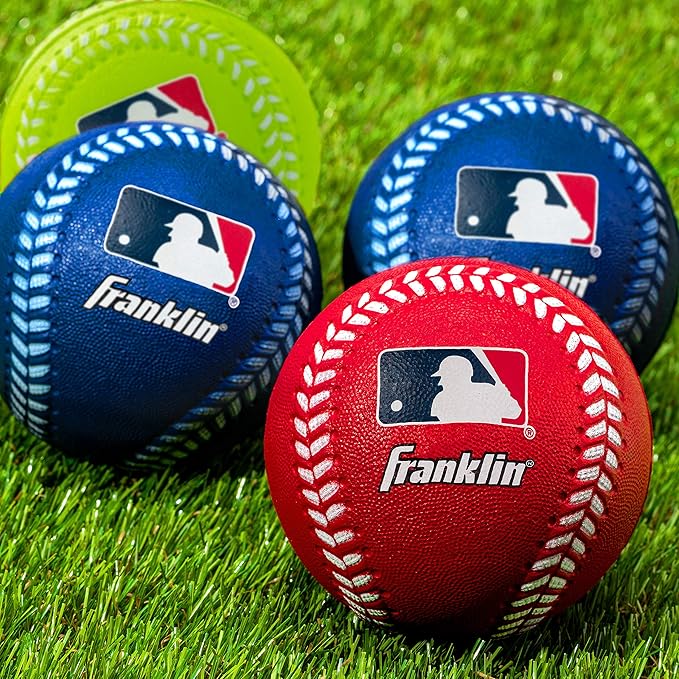 Franklin Sports Foam Baseballs - MLB - Kids Oversized Foam Baseballs - 88mm - 4 Pack