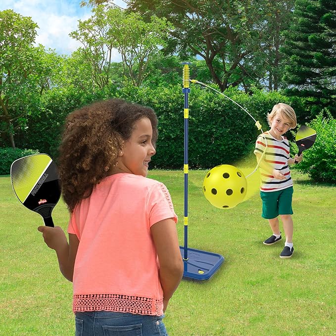 Swingball Pickleball Paddles Tether Tennis Game Set - Portable All-Surface Base, Durable, Easy Assembly, Indoor & Outdoor Games, Backyard Games for Kids, Active Play for Kids and Families, Ages 4+
