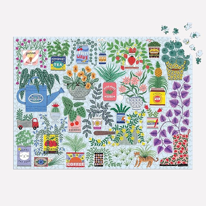 Planter Perfection 1000 Piece Puzzle with Shaped Pieces from Galison - 27” x 20” Puzzle with 20 Uniquely Shaped Pieces, Colorful Artwork, Thick & Sturdy Pieces, Challenging & Fun Activity for Adults