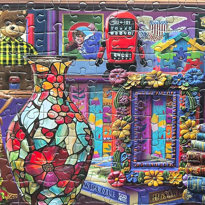 500 Piece Puzzles for Adults - Collected 2 Licensed by Chris Bigelow - Retro Puzzle Back to The Past
