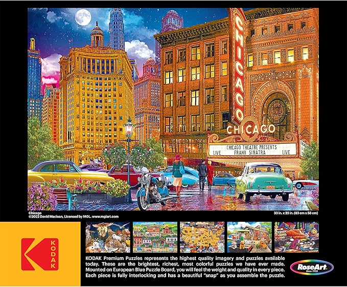 RoseArt - Kodak Premium - Chicago - 1500 Piece Jigsaw Puzzle for Adults