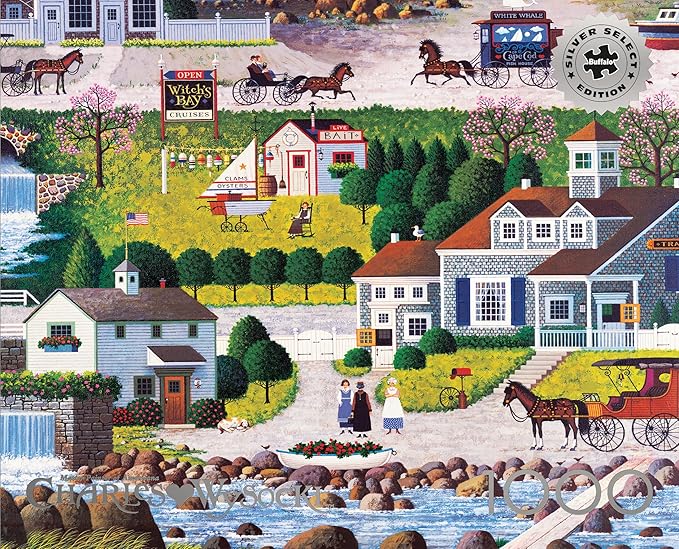 Buffalo Games – Charles Wysocki - Cricket Hawk Habor - Siver Select 1000 Piece Jigsaw Puzzle - Colorful Puzzles for Adults – Precision-Cut Pieces