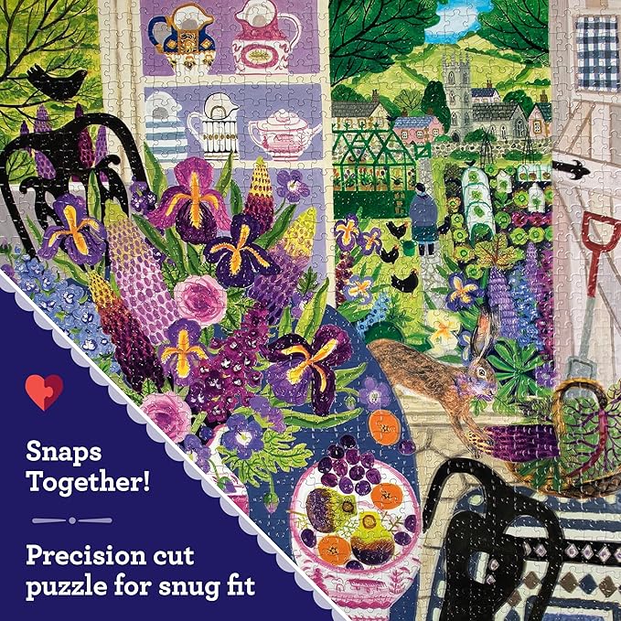eeBoo 1000 Piece Puzzle - Lavender Kitchen Jigsaw Puzzle for Adults, Square 23" x 23" Made with Recycled Board & Vegetable-Based Ink